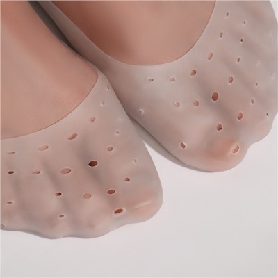 Носочки для педикюра, силиконовые, 20 × 10 см, цвет белый