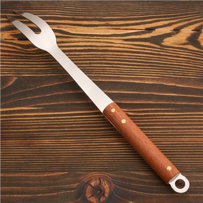 Вилка для мяса с деревянной ручкой 36 см, 7х3,5 см