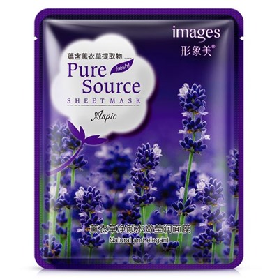 IMAGES Pure Source Маска-салфетка для лица с лавандой (увлажнение, улучшение цвета кожи), 40г