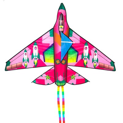 Воздушный змей «Истребитель», с леской, цвета МИКС