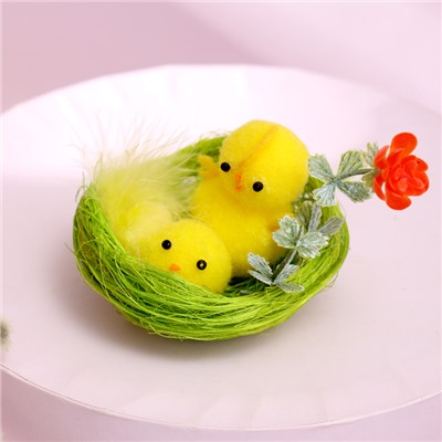 Пасхальный декор «Курочка и цыплёнок» 8 × 8 × 8 см