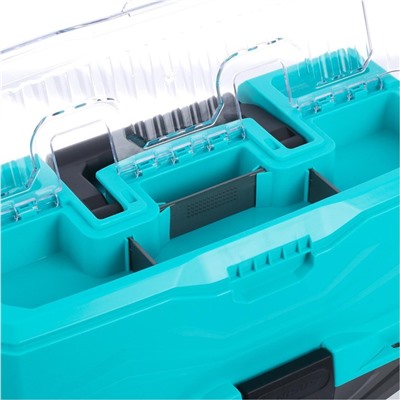 Ящик рыболовный Tackle Box трёхполочный NISUS, бирюзовый