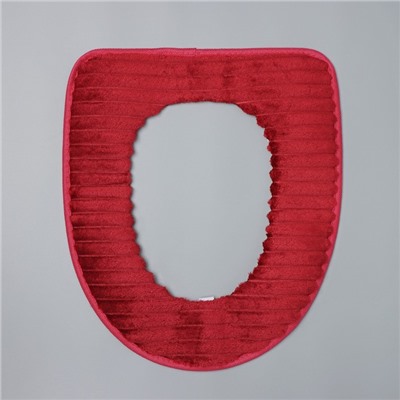 Чехол на сиденье для унитаза на липучках Доляна «Плюша», 37×42 см, цвет МИКС