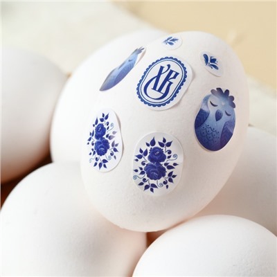 Пасхальный набор «Гжель»: 2 красителя: красный, синий + наклейки для яиц