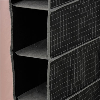 Кофр подвесной Доляна «Кло», 5 отделений, 30×15×70 см, цвет чёрный