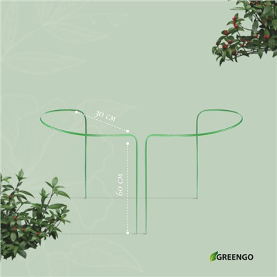 Кустодержатель, d = 30 см, h = 60 см, ножка d = 0,3 см, металл, набор 2 шт., зелёный, Greengo