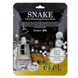 Ekel cosmetics Антивозрастная тканевая маска со змеиным ядом Ekel Snake Ultra Hydrating Essence Mask, 25 мл