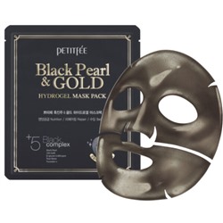 Гидрогелевая маска для лица с черным жемчугом Petitfee Black Pearl & Gold Hydrogel Mask Pack, 1шт* 32г